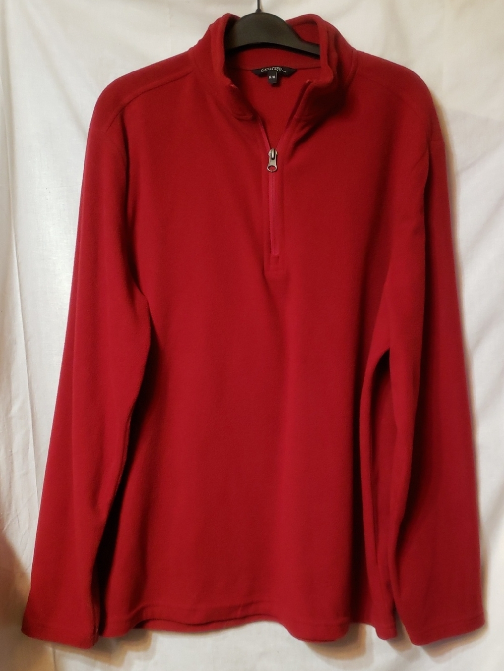 George Men's Red Half-Zip Fleece Sweater